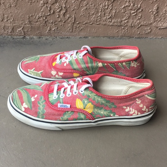 pink vans flowers
